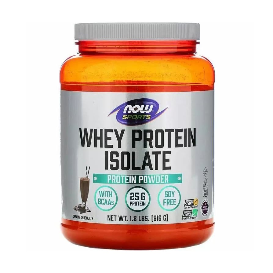 Ізолят сироваткового протеїну NOW Foods Whey Protein Isolate зі смаком вершкового шоколаду, в порошку, 816 г