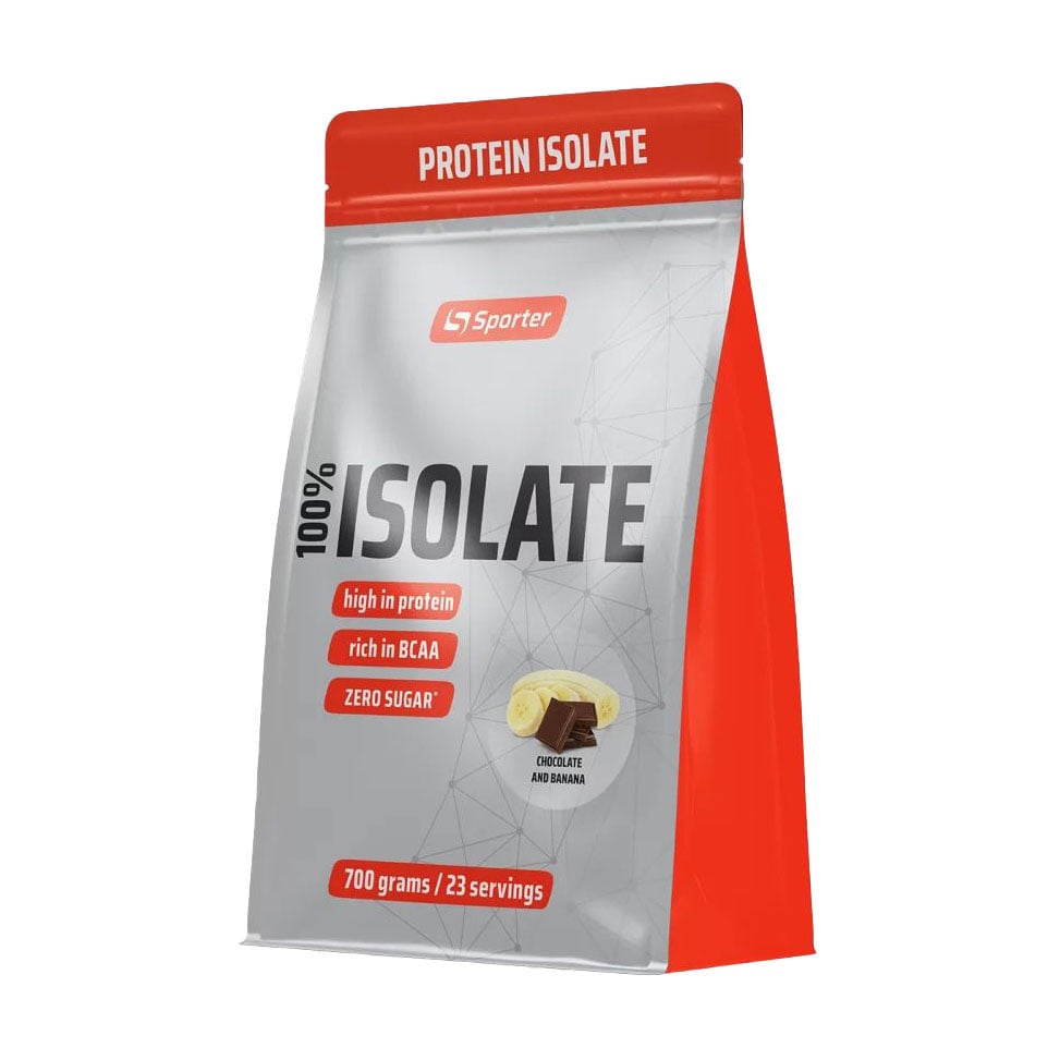 Ізолят сироваткового протеїну Sporter 100% Isolate Шоколад з бананом, в порошку, 700 г