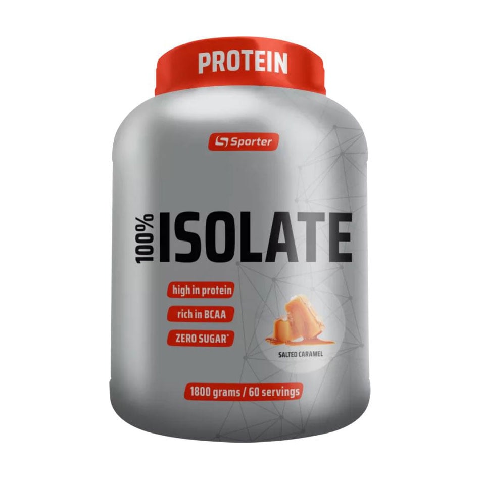 Ізолят сироваткового протеїну Sporter 100% Isolate Солона карамель, в порошку, 1.8 кг