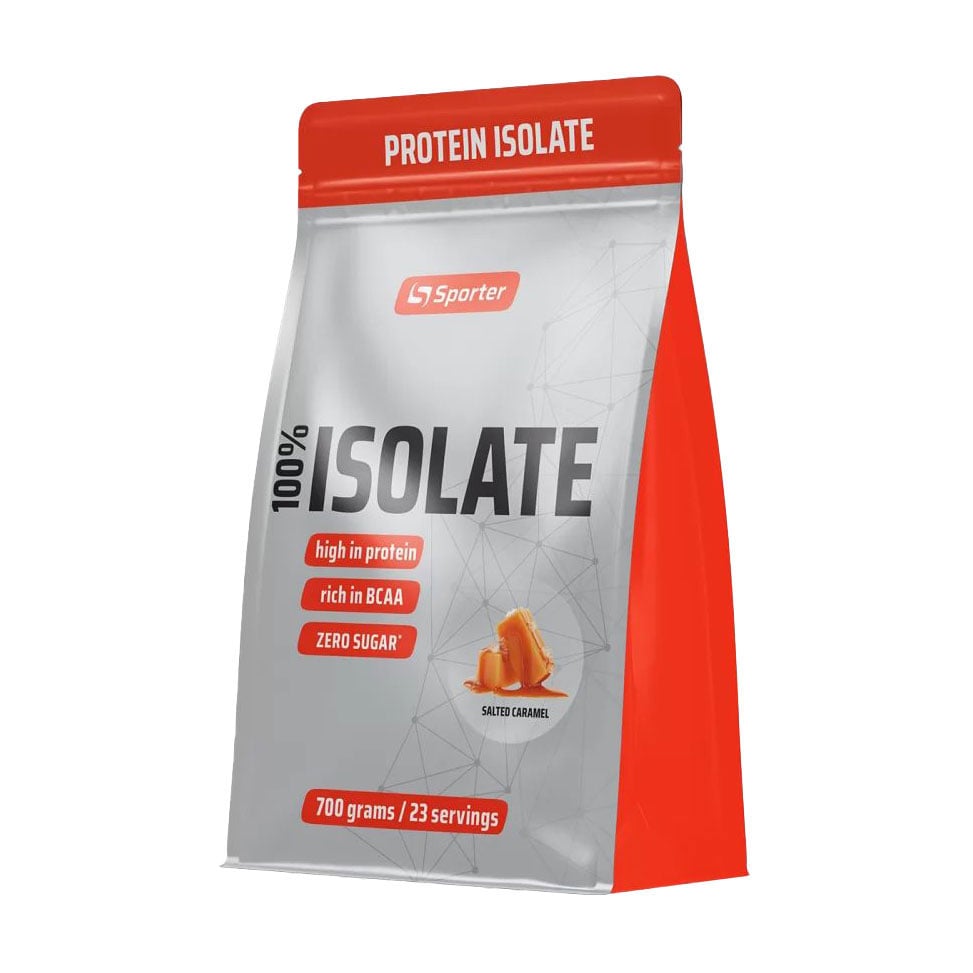 Ізолят сироваткового протеїну Sporter 100% Isolate Солона карамель, в порошку, 700 г