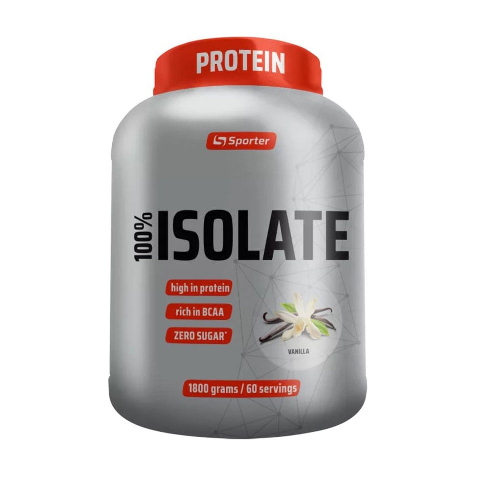 Ізолят сироваткового протеїну Sporter 100% Isolate Ваніль, в порошку, 1.8 кг